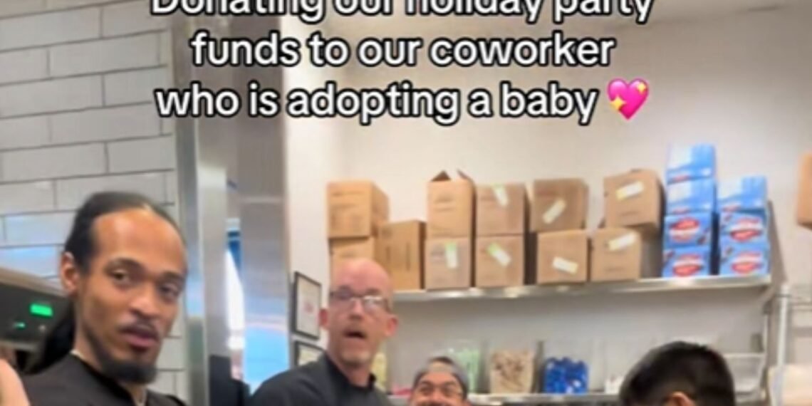 Restaurant Staff Cancels Holiday Party Gives All the Money to Coworker Trying to Adopt a Baby